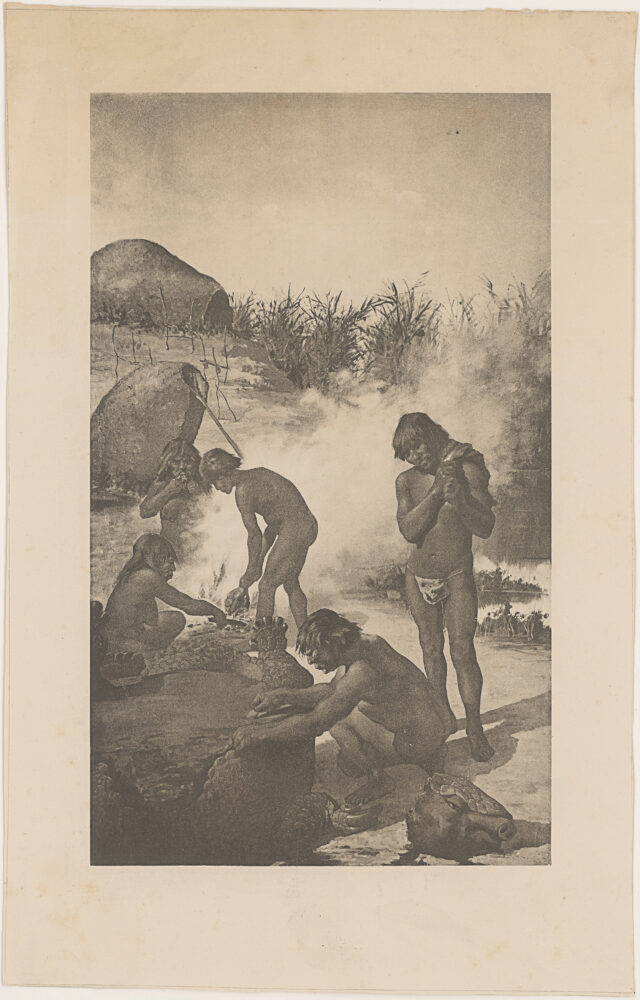 Peinture musée La Plata. Groupe d'indigènes.
