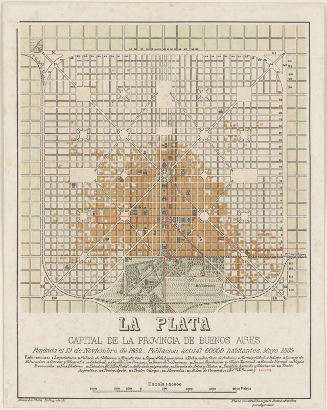 Carte de La Plata. Capitale de la province de Buenos Aires.