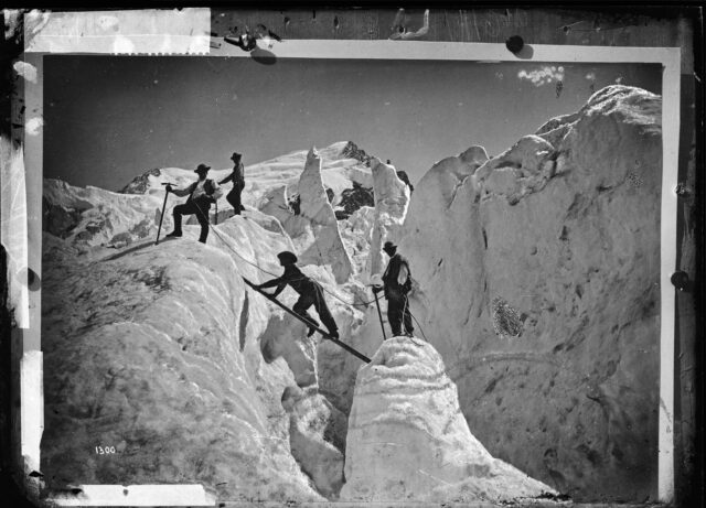 GR Engadin, Bergsteiger im Gletscher