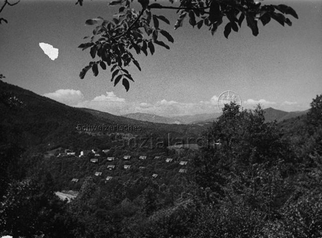 Bosco della Bella, Feriendorf für kinderreiche Familien - Ansicht der Anlage von oben; um 1965