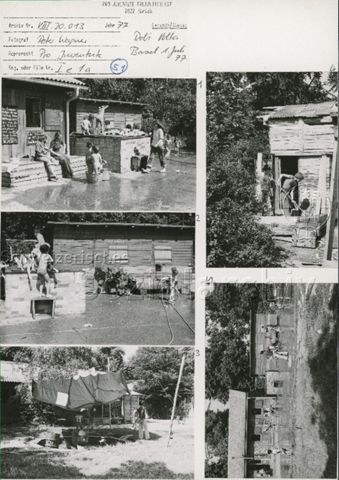 "Robinsonspielplatz Volta, Basel" - Kinder beim Spielen und Planschen; 01.07.1977