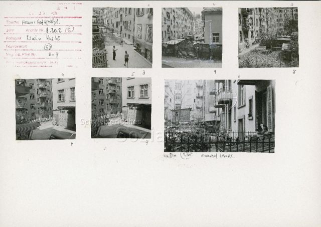 "Haus + Hofspielplätze" - Ansichten von Innenhöfen; um 1960