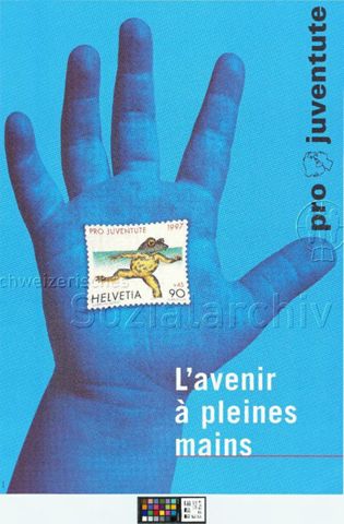 "L'avenir à pleines mains", Briefmarkenverkauf der Pro Juventute, 1997