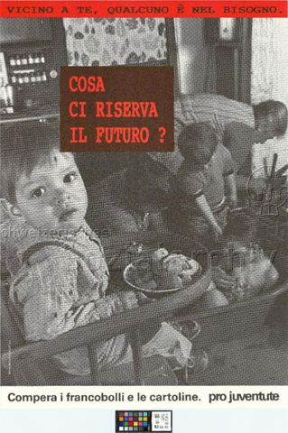 "Vicino a te, qualcuno è nel bisogno. Cosa ci riserva il futuro?", Alltag einer kinderreichen Familie, Briefmarkenverkauf der Pro Juventute, 1987