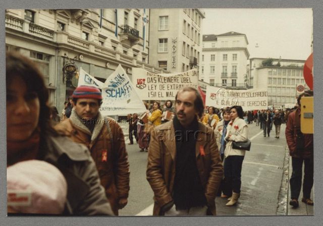 1. Mai, Umzug, Transparente, Zürich, 1982
