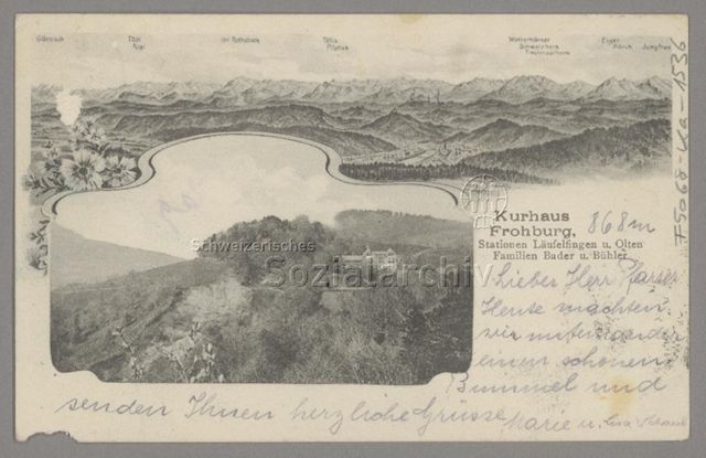 Kurhaus Frohburg, Stationen Läufelfingen und Olten, Familien Bader und Bühler