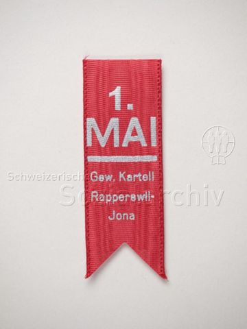 Bändel "1. Mai Gew. Kartell Rapperswil-Jona", um 1950