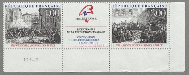 Briefmarken zum 200-jährigen Jubiläum der Französischen Revolution ("Bicentenaire de la Révolution Française"), um 1989