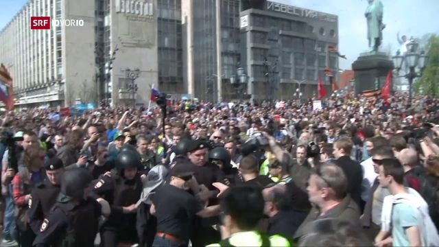 Gewalt gegen Demonstranten in Russland
