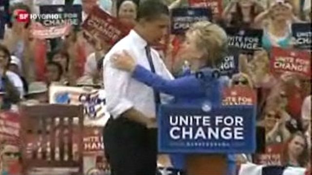 Barack Obama und Hillary Clinton vereint