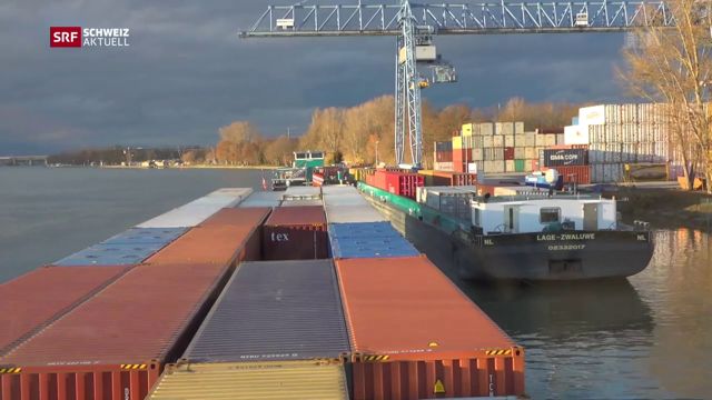 Container-Schifffahrt trotz niedrigem Rhein-Pegel