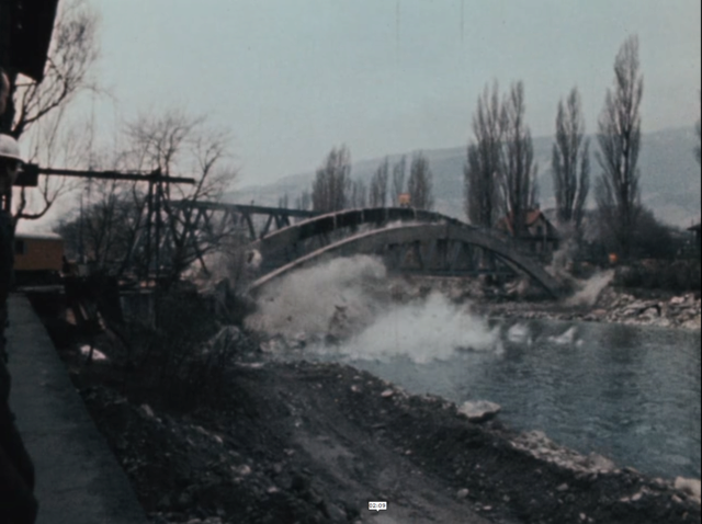 Abbruch der im Jahr 1907 erstellten Bahnbrücke in Eisenbeton über der Rhone