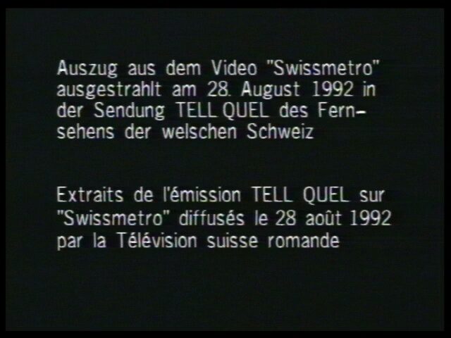 Swissmetro Titelbild (Auszug aus der Sendung Tell Quell des Schweizer Fernsehens)