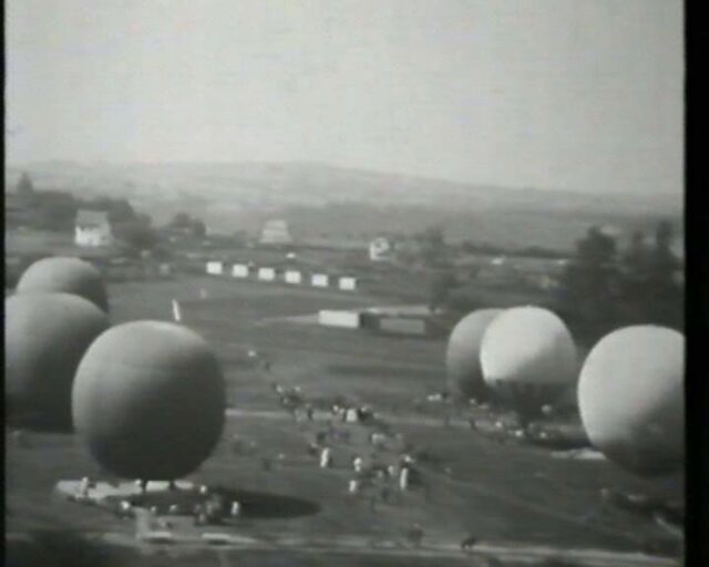 Die amerikanische Ballonequipe bei einer Gordon-Bennett-Wettfahrt (Geschichte der Luftfahrt, Leichter als Luft)