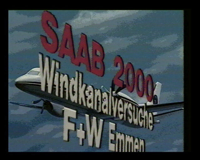 Windkanalversuche mit dem SAAB 2000 beim FW Eidgenössisches Flugzeugwerk Emmen