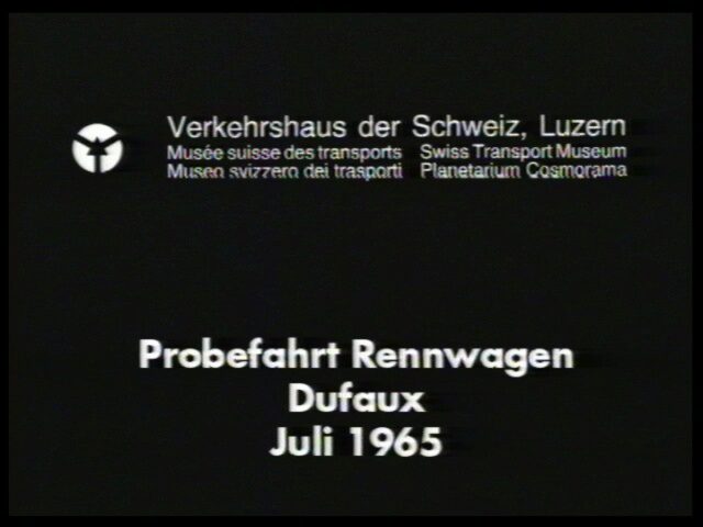 Probefahrt mit dem Dufaux Rennwagen (Verkehrshaus der Schweiz, 1965)