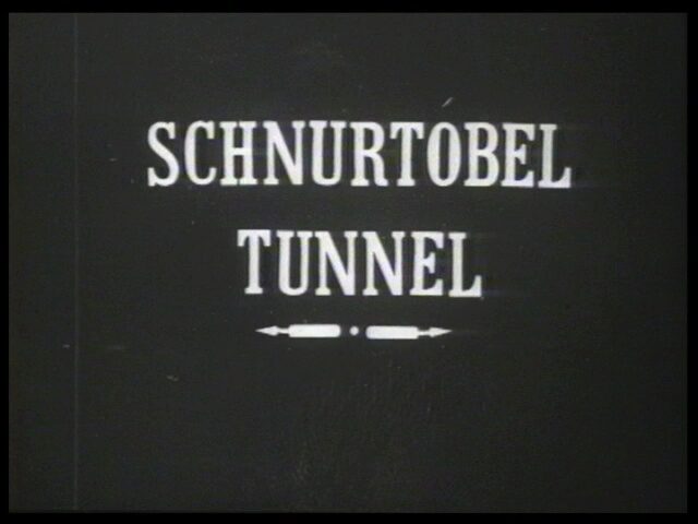 Schnurtobel-Tunnel der VRB Vitznau-Rigi-Bahn, Zug mit einem Passagierwagen und einer Zahnrad-Dampflokomotive fährt durch Tunnel