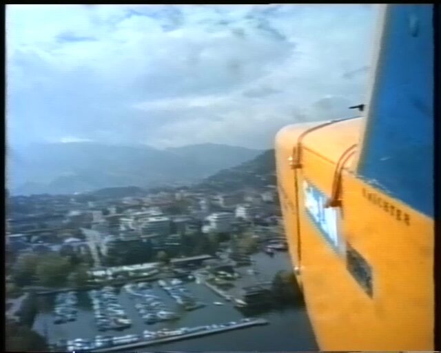 Luftaufnahmen der Stadt Luzern und Umgebung, aus einem Modellflugzeug, das mit einer Video 8-Kamera ausgerüstet ist