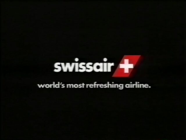 Swissair. world’s most refreshing airline. Logo für Fernsehwerbung
